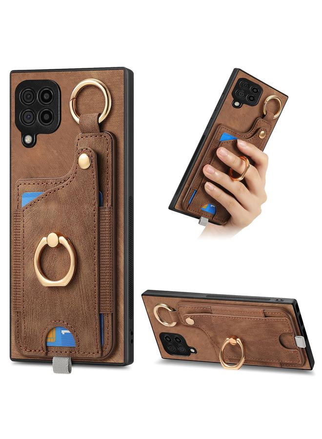 إيروريكس جراب لهاتف Samsung Galaxy M32 4G بتصميم كلاسيكي مع حلقة تعليق وحقيبة بطاقات - Image 1