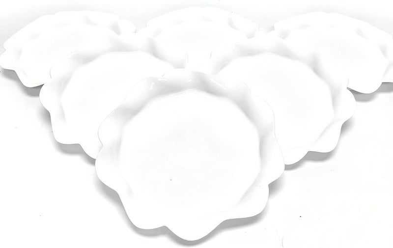 Mintra Mintra Home Reusable Bowls and Plates 6pk  Lotus Collection White Plate 6pk  75inW 