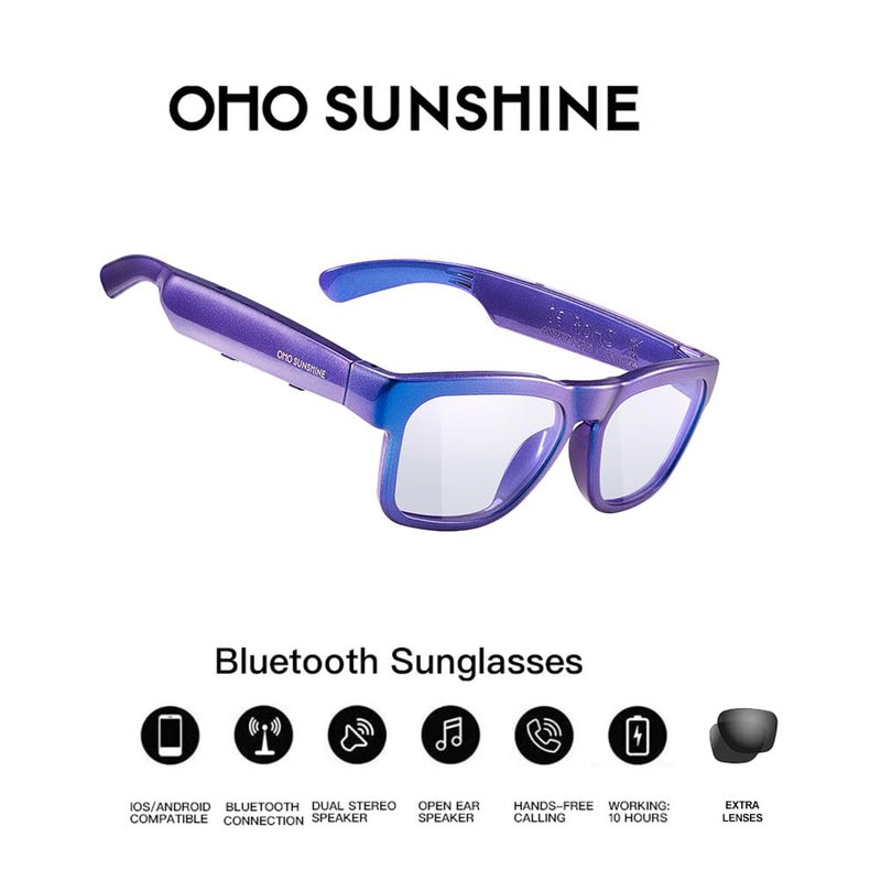 OhO sunshine OhO Smart Glasses,Polarized Sunglasses with Bluetooth Speaker,Athletic/Outdoor UV Protection and Voice Control,Unisex - Image 4