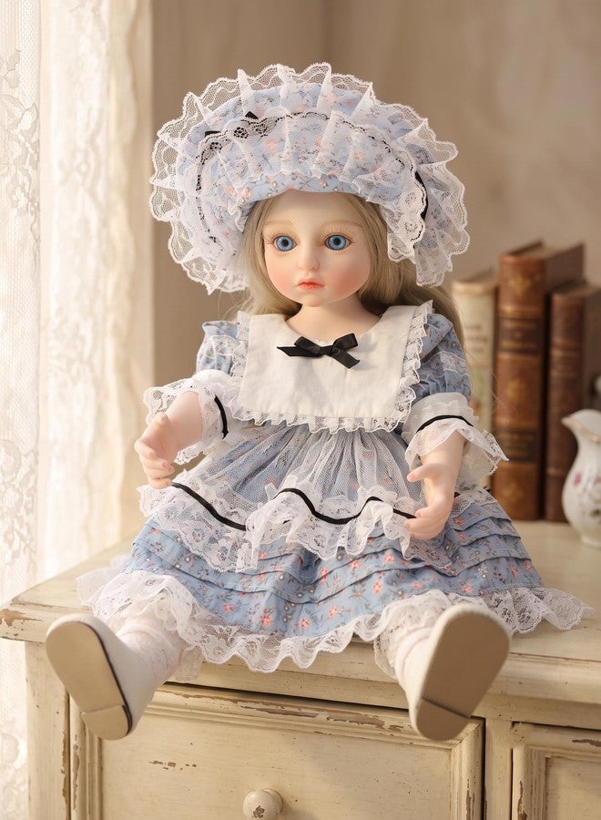 Cloveray Hand-Painted Vinyl Doll – 16-Inch Designer Collectible Doll with Curls, Victorian Lace Dress – Handmade Realistic Art Doll for Display or Gift (Grey) - Image 5