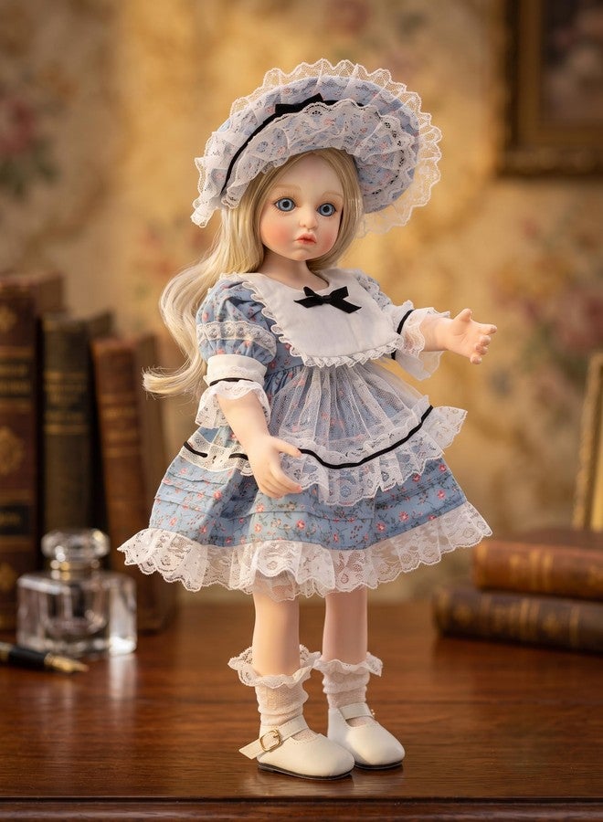 Cloveray Hand-Painted Vinyl Doll – 16-Inch Designer Collectible Doll with Curls, Victorian Lace Dress – Handmade Realistic Art Doll for Display or Gift (Grey) - Image 2