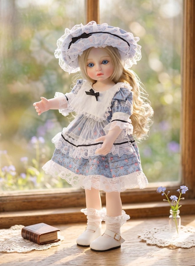 Cloveray Hand-Painted Vinyl Doll – 16-Inch Designer Collectible Doll with Curls, Victorian Lace Dress – Handmade Realistic Art Doll for Display or Gift (Grey) - Image 3