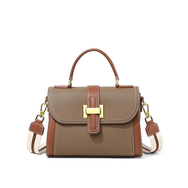 Genuine Leather Bag Women'S Crossbody Bag Easiest For Match Contrast Color Handheld Genuine Leather Bag Summer Shoulder Fashion Women'S Bag - Image 1