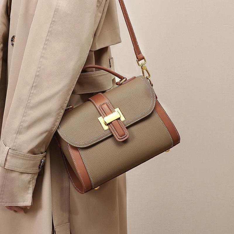 Genuine Leather Bag Women'S Crossbody Bag Easiest For Match Contrast Color Handheld Genuine Leather Bag Summer Shoulder Fashion Women'S Bag - Image 5