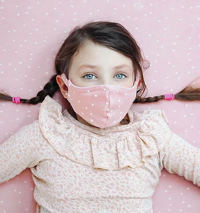 أوه نو Cotton Kids Face Mask - Pink, Ooh Noo