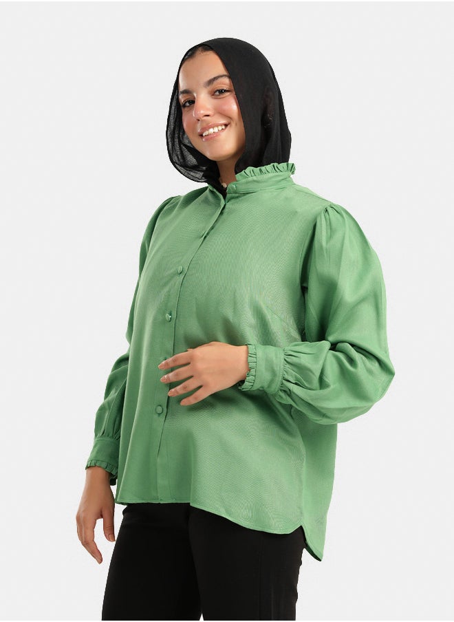 Clue - Blouse with Ruffled Stand Collar - Image 1