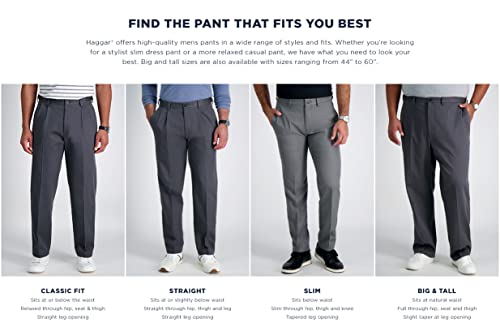 Haggar mens Cool 18 Hidden Expandable Waist Pleat Front Pant- Regular and Big & Tall Sizes dress pants, Black, 44W x 29L US - Image 4