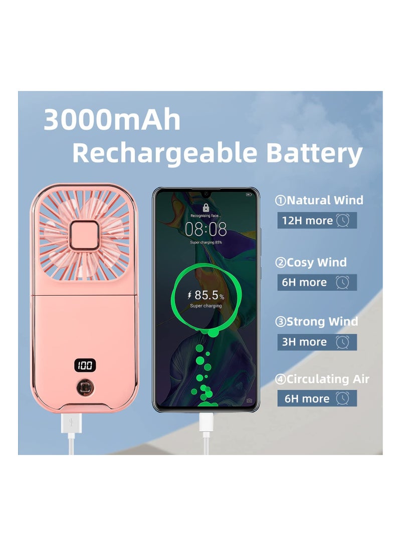 SYOSI Rechargeable Mini Handheld Fan, Portable Electric Personal Fan with Lanyard Small Fan Convenient Lanyard Personal Fan Compact Handheld Fan Portable Fan for Desk Office Outdoor Indoor - Image 3