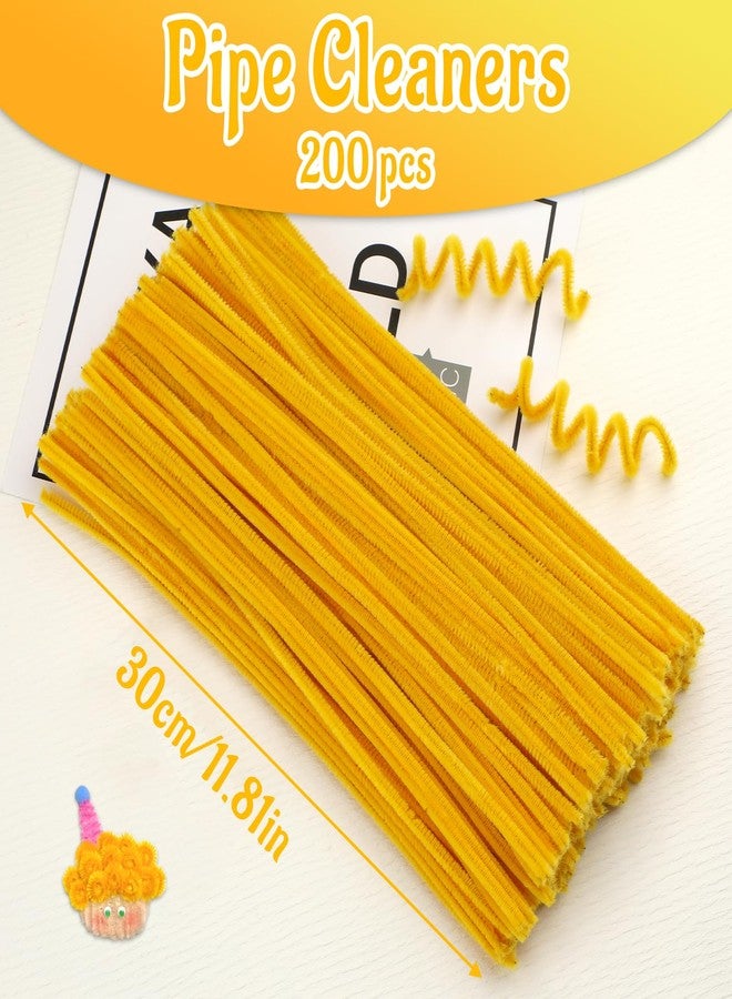 Mnuizu 200pcs Pipe Cleaners,Pipe Cleaners Chenille Stems for Craft, Fuzzy Sticks Christmas Craft Supplies for DIY Art & Creative Crafts Decorations（Golden） - Image 2