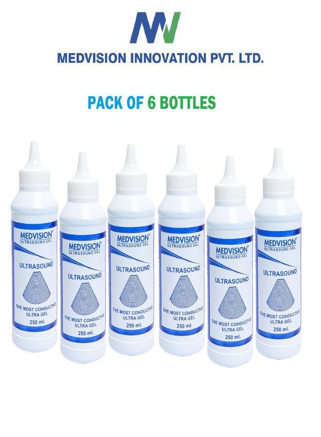 ميدفيجن جل الموجات فوق الصوتية عالي الجودة من MEDVISION® - 250 مل (عبوة من 6) | جل طبي، غير مهيج، شفاف لإجراء فحوصات الموجات فوق الصوتية سلسة ودقيقة، تصوير بالموجات فوق الصوتية. - Image 2