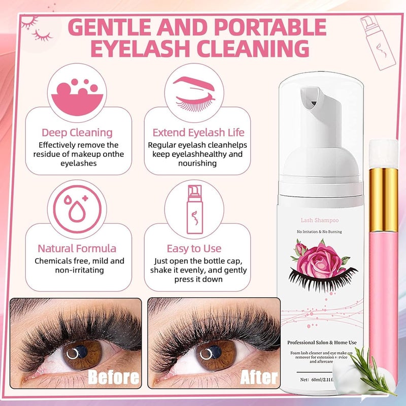 QUKLOGEN DIY Lash Extension Kit 806Pcs with Bottom Lashes Lash Bond and Seal,Quick Glue Remover Lash Shampoo Cleansing Brush Headband Wristband Tweezers Eyelash Brush Mini Applicato - Image 5