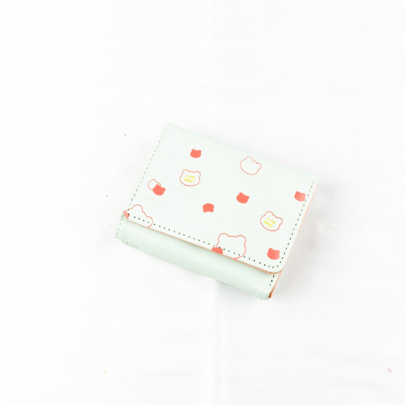 Leather Flip Wallet & Card Holder with Multiple Pockets - Green - Image 1