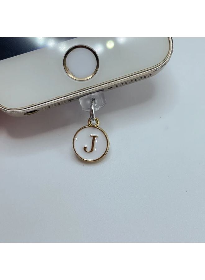 Type C Dust Plug Style J White Letters Charm For Mobile Phone - Image 1