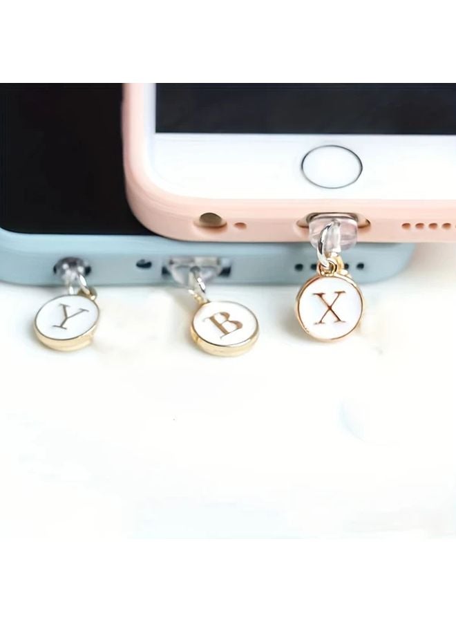 Type C Dust Plug Style J White Letters Charm For Mobile Phone - Image 2