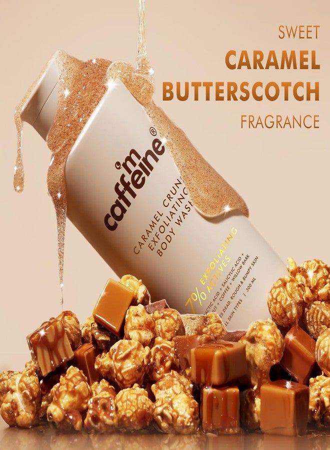 mCaffeine Caramel Care Duo with 7% Exfoliating Body Wash 300ml + 10% Coffee Body Scrub 175g | 1% Salicylic Acid, 2% Lactic Acid & AHA Blend | - Image 2