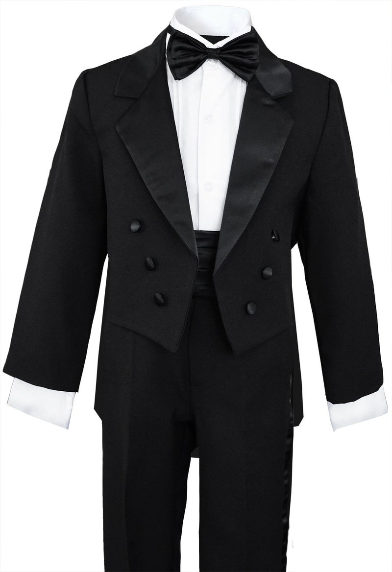 Black n Bianco Boys Black Tuxedo with Tail Outfit Set Size 2T - Image 2