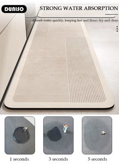 DUNISO 2 PCS  Kitchen Mats and Rugs Set , Non Slip Heavy Duty Standing Mat, Quick Dry Diatom Mud Floor Mat,  Extra Soft and Absorbent Floor Mats for  Kitchen, Bath, Office, Laundry(40*60cm+40*120cm)  - Image 3