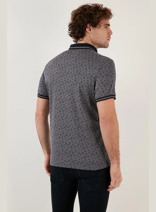 Buratti  Buratti Cotton Blend Patterned Slim Fit Polo Collar T Shirt Men's Polo Collar T-Shirt 646B3280 for Men | Best Price UAE