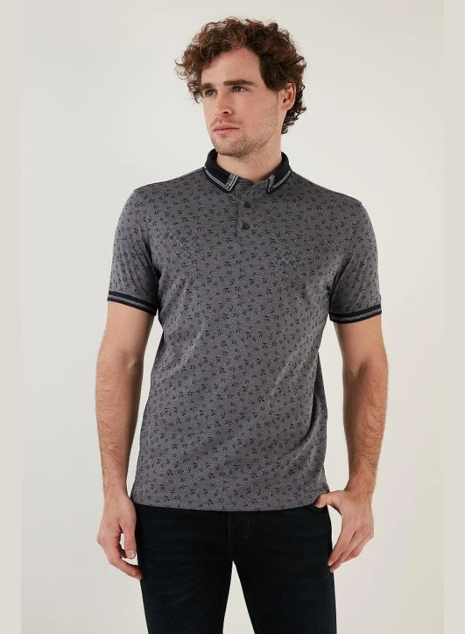 Buratti  Buratti Cotton Blend Patterned Slim Fit Polo Collar T Shirt Men's Polo Collar T-Shirt 646B3280 for Men | Best Price UAE