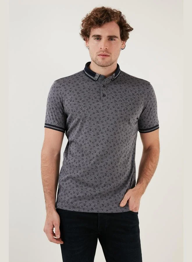 Buratti  Buratti Cotton Blend Patterned Slim Fit Polo Collar T Shirt Men's Polo Collar T-Shirt 646B3280 for Men | Best Price UAE