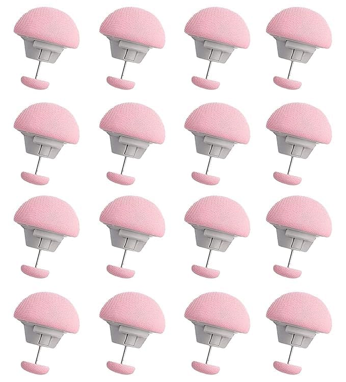 Jenibri JENIBRI Quilt Fixing Clips,Duvet Cover Clips,Mushroom Round Fixing Clips with Buttons,Bedroom Duvet Fixing Holder Quilt Cover Pins Bedsheet Clip one Button Unlock Duvet Cover Fastener Clip (16, Pink) - Image 1