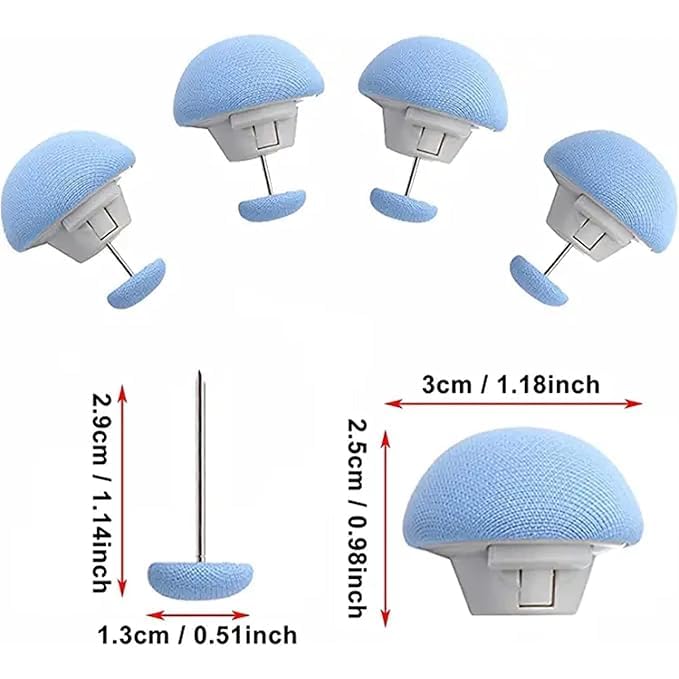 Jenibri JENIBRI Quilt Fixing Clips,Duvet Cover Clips,Mushroom Round Fixing Clips with Buttons,Bedroom Duvet Fixing Holder Quilt Cover Pins Bedsheet Clip one Button Unlock Duvet Cover Fastener Clip (16, Pink) - Image 3