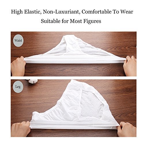 STARLY Women's Disposable 100% Pure Cotton Underwear Travel Panties Granny Briefs White/Macarons (10Pk) … (White, X-Small-Waist 21"-25",Hip31-35.5") - Image 5