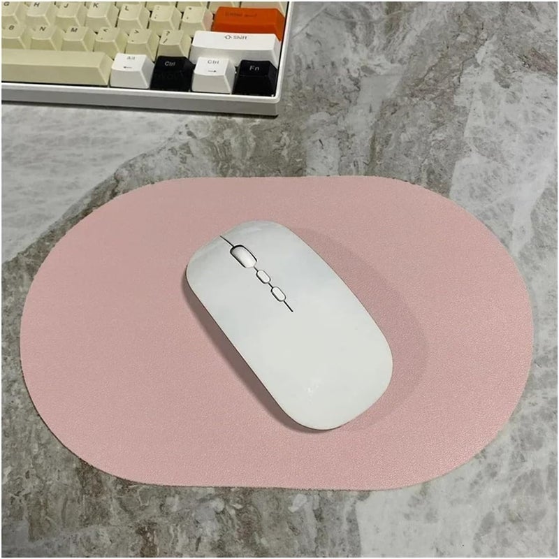 10pcs Oval Mini Mouse Pad with Non-Slip Rubber Base, Waterproof Compact Mouse Mat for Laptop Computer Wireless Mouse Keyboard Tray(Pink) - Image 1