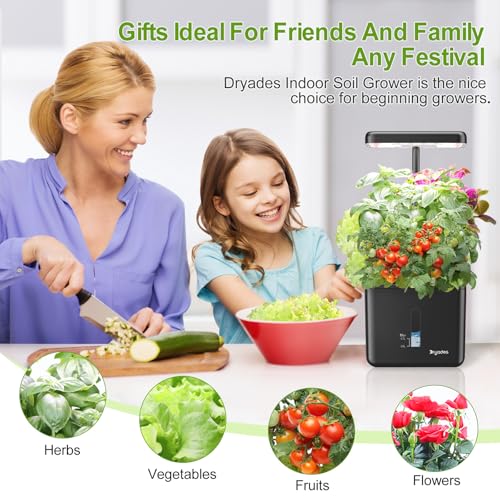 DRYADES Indoor Garden System 19 Watt LED Growing Light Upgrade 2 Self-Watering Soil-Cultivated Growing Pots Gardening Gifts for Mom Plant Pot for Vegetables Herbs Tomato(No Seeds&Soil) - Image 5