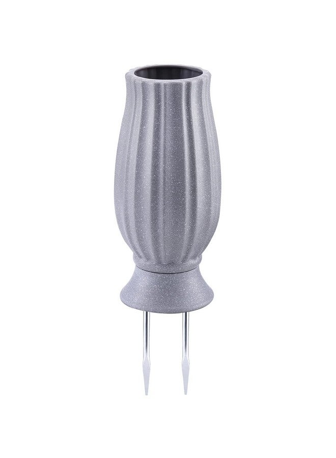 Bocola Cemetery Vase For Grave Decorations With Metal Spike Headstones Flower Holder For Atificial Flowers Fake Floral Outdoor Tombstone Markers Memorials Sympathy For Loss Of Loved Ones - Image 1