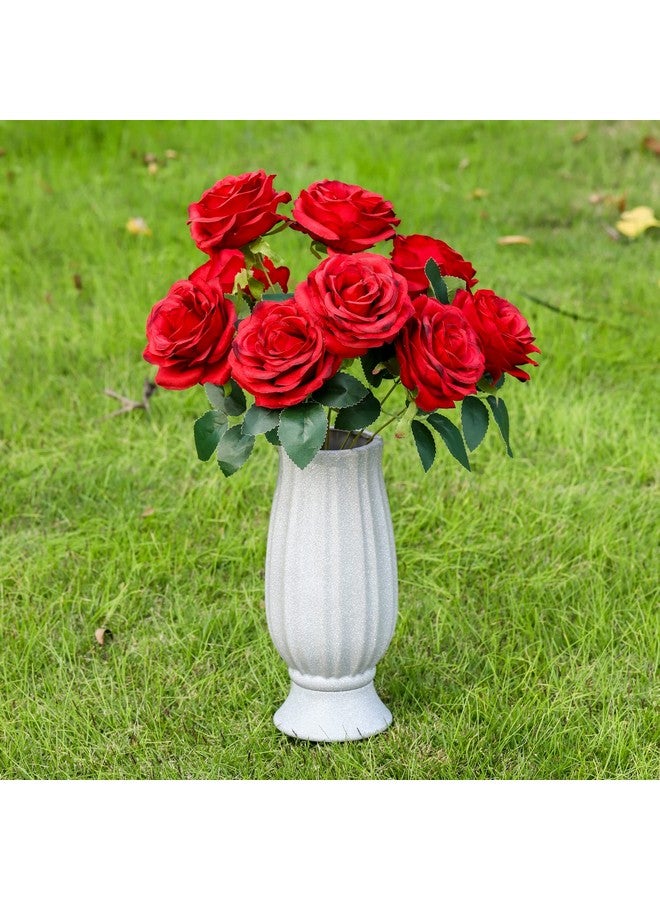Bocola Cemetery Vase For Grave Decorations With Metal Spike Headstones Flower Holder For Atificial Flowers Fake Floral Outdoor Tombstone Markers Memorials Sympathy For Loss Of Loved Ones - Image 5