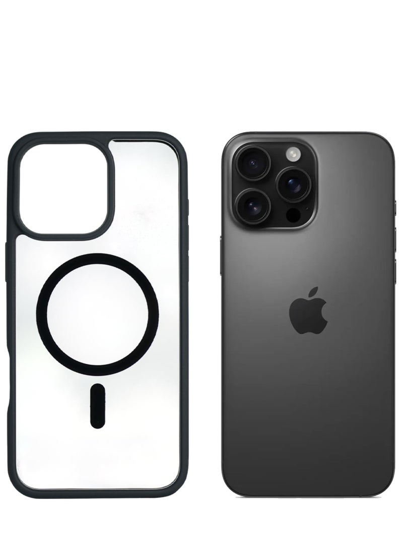 أزتك حافظة مغناطيسية لجهاز iPhone 15 Pro Max متوافقة مع ميغ سيف، خلفية مات شفافة حماية كاملة لعدسة الكاميرا غطاء هاتف نحيف مقاوم للصدمات، ظهر مقاوم للخدوش لشركة Apple