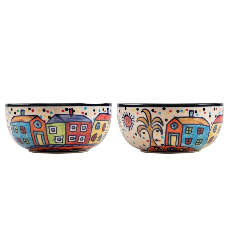 Caffeine Ceramic Handmade Family Hut Katori Bowl (Set of 2) - Image 1