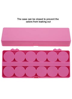 Semme Nail Art Palette 24 Grid Plastic Nail Art Paint Color Mixing Palette Plate Watercolor Pigment Color Mixing Case Manicure Drawing Tray(Rose Red)  - Image 5