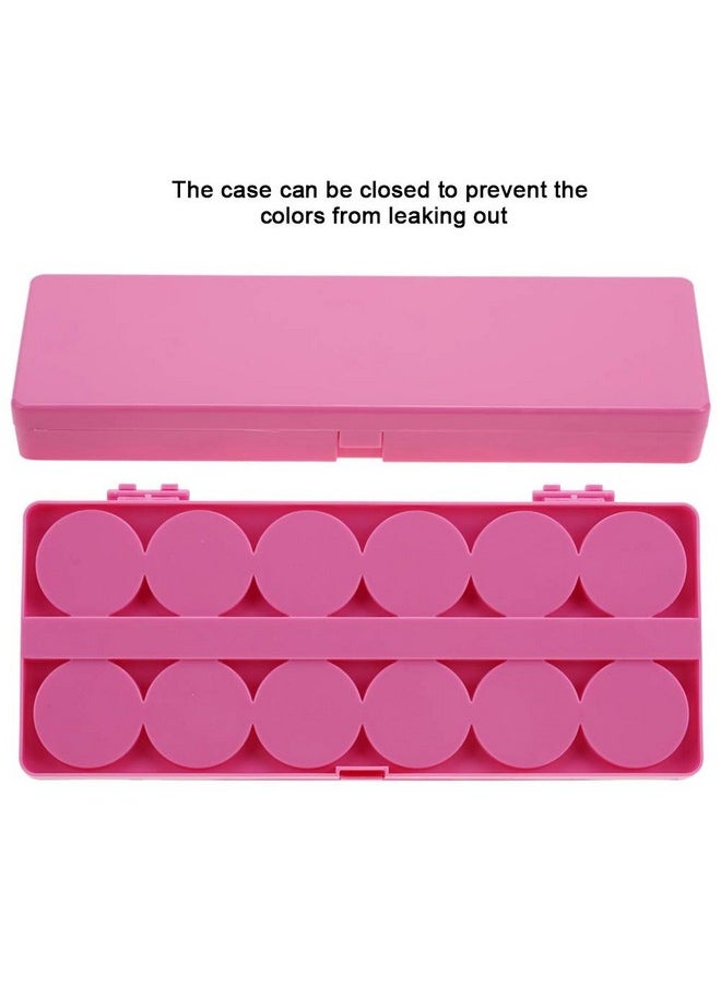 Semme Nail Art Palette 24 Grid Plastic Nail Art Paint Color Mixing Palette Plate Watercolor Pigment Color Mixing Case Manicure Drawing Tray(Rose Red)  - Image 5
