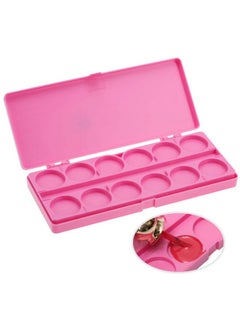 Semme Nail Art Palette 24 Grid Plastic Nail Art Paint Color Mixing Palette Plate Watercolor Pigment Color Mixing Case Manicure Drawing Tray(Rose Red)  - Image 2