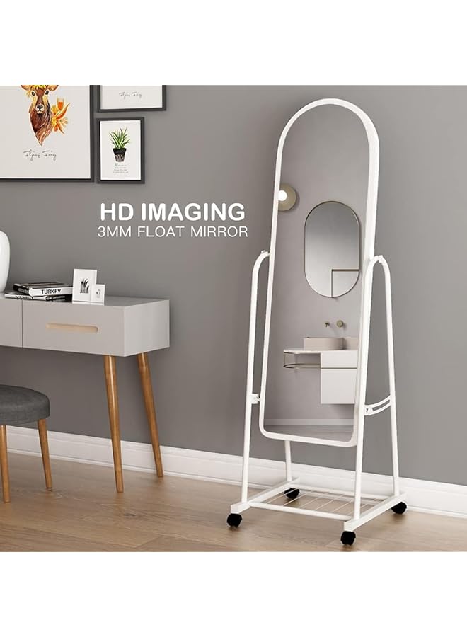 erorex Full Length Floor Mirror With Elegant Decorative Frame Stylish Freestanding Dressing Mirror For Bedrooms Living Rooms Hallways And Dressing Areas Full Body Reflection White 160 * 38Cm - Image 2