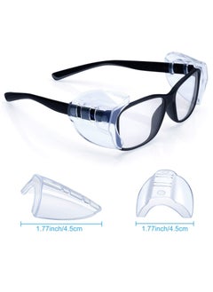 GUDOO 4 Pairs Eye Glasses Side Shields Flexible Slip on Side Shields for Safety Glasses Fits Small to Medium Eyeglasses  - Image 2