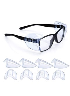 GUDOO 4 Pairs Eye Glasses Side Shields Flexible Slip on Side Shields for Safety Glasses Fits Small to Medium Eyeglasses  - Image 1