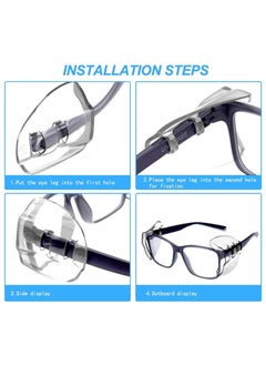 GUDOO 4 Pairs Eye Glasses Side Shields Flexible Slip on Side Shields for Safety Glasses Fits Small to Medium Eyeglasses  - Image 5