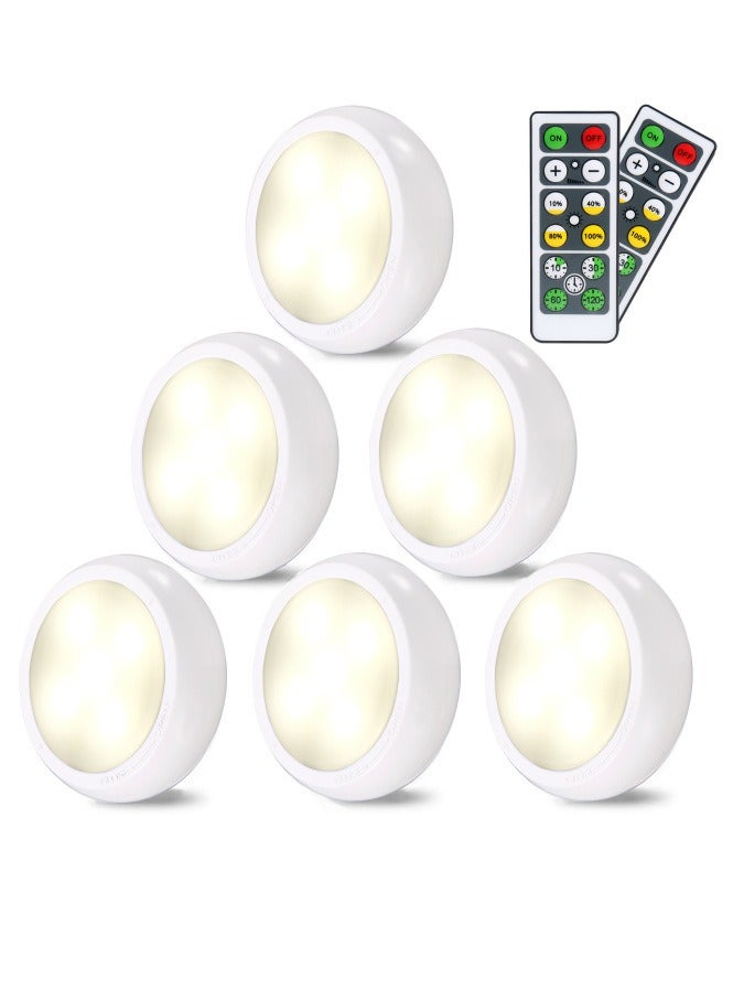 6pcs Under Cabinet Lights with Remote Control Battery Powered & USB Charging RGBW LED Cupboard Lamp Dimmable 10 Brightness 3 Lighting Mode Night Light Colorful Atmosphere Lighting  - Image 3