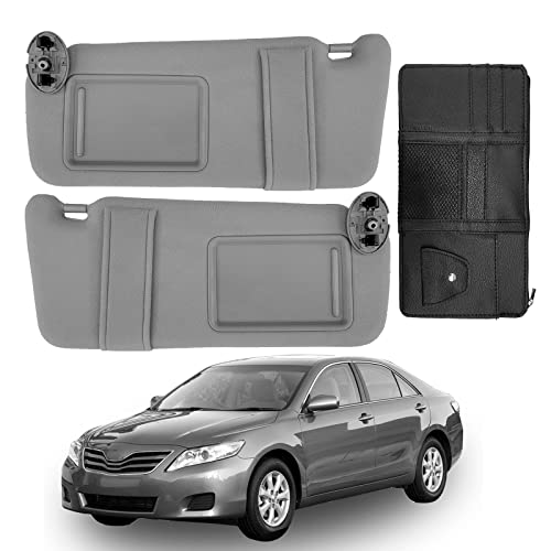 DIMEANI fit for Toyota Camry Sun Visor Replacement, fit for 2007 2008 2009 2010 2011 Toyota Camry and Hybrid Without Light, Driver&Passenger Side, 74310-06750-B0 74320-06780-B0 (2PCS-Gray) - Image 1