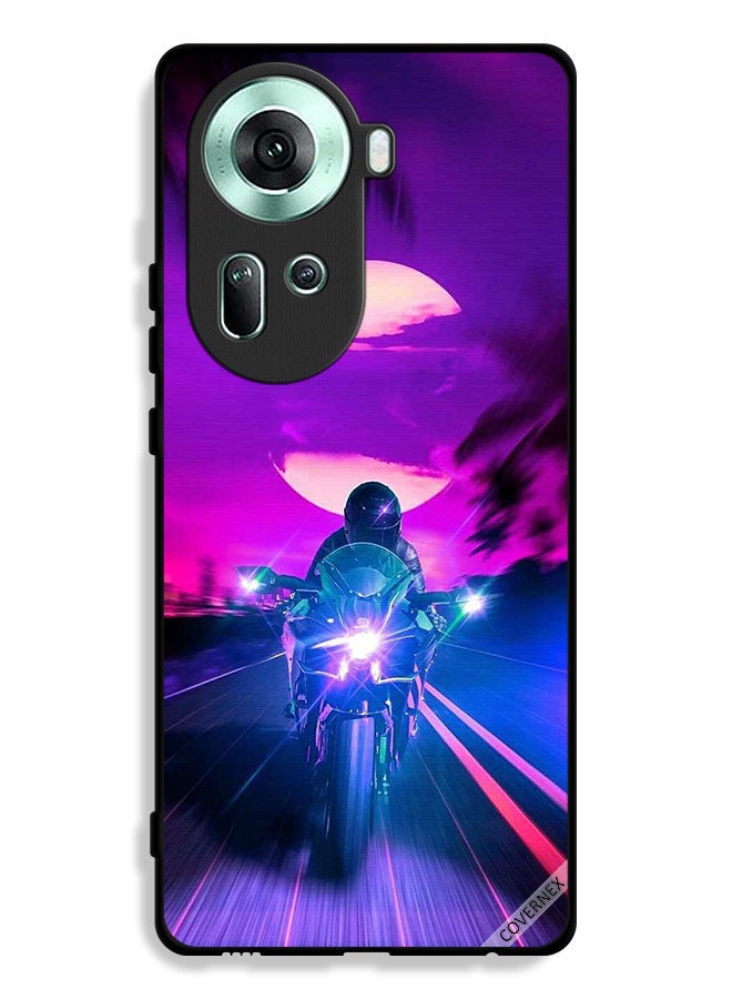 Covernex Oppo Reno11 5G Protective Case Cover Man On Bike Wallpaper - Image 1