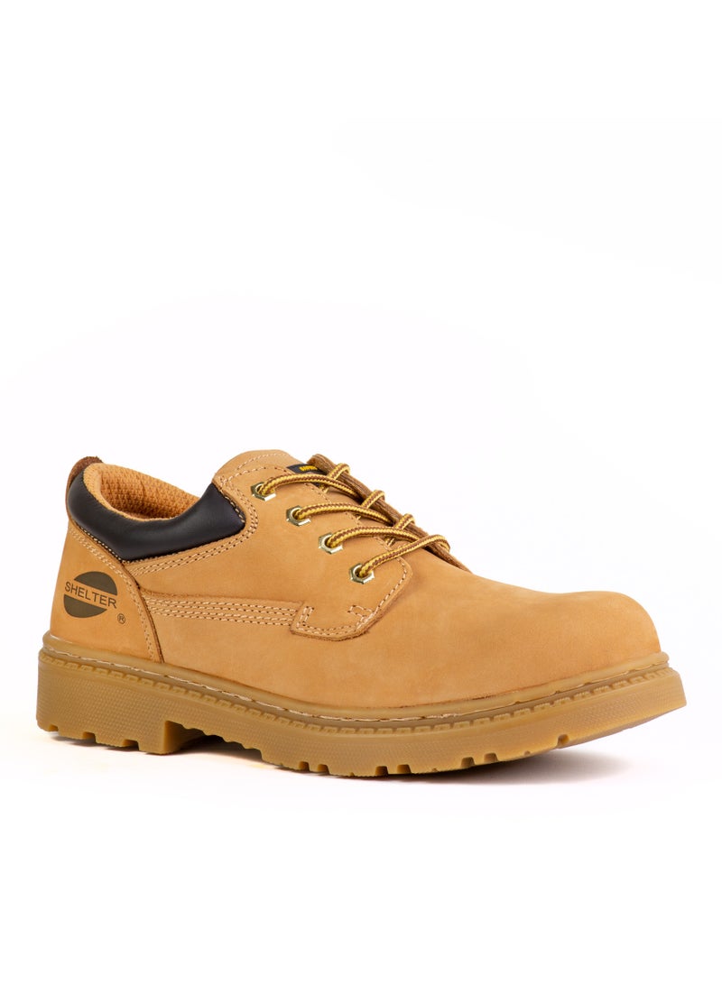 Shelter SH591 Safety Shoes Tan Nubuck Upper with Steel Toe and Slip-Resistant Rubber Sole - Image 2