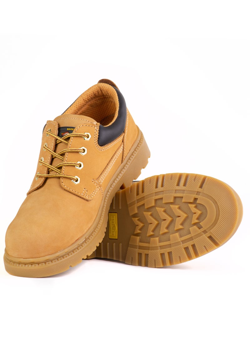 Shelter SH591 Safety Shoes Tan Nubuck Upper with Steel Toe and Slip-Resistant Rubber Sole - Image 4