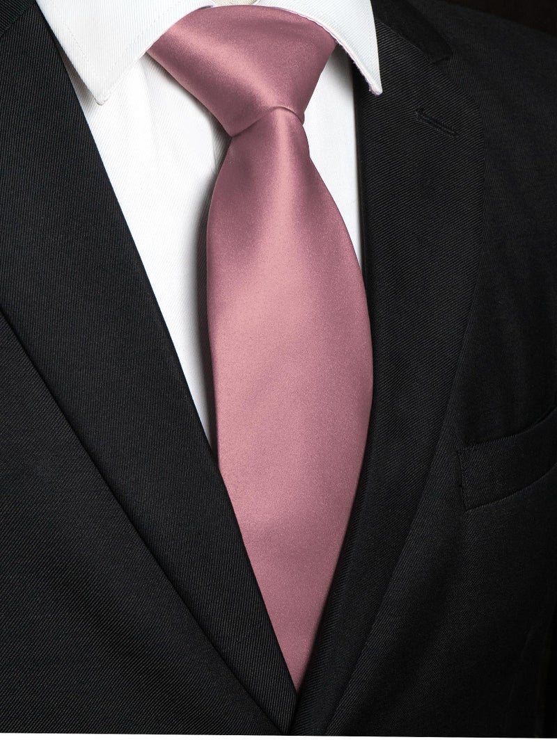 JEMYGINS Dusty Rose Tie Mens Necktie for Wedding and Business(8cm) - Image 3