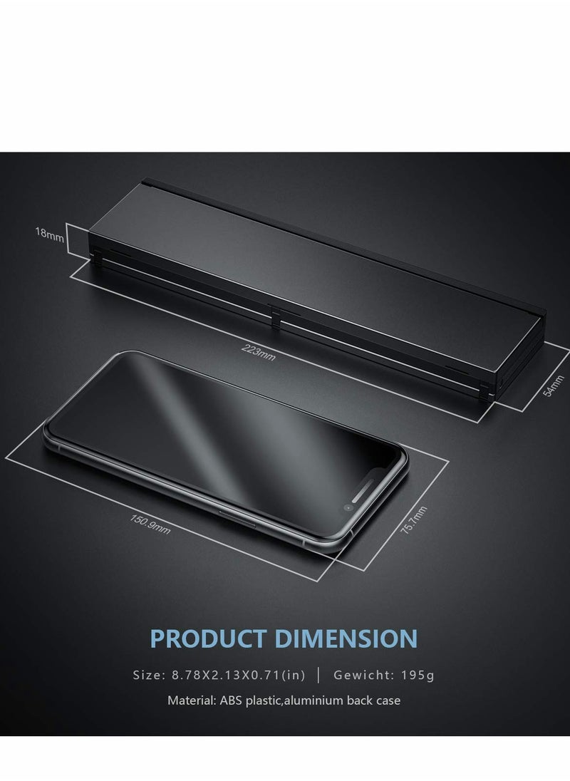 Foldable Keyboard Folding Bluetooth Keyboard, Portable Aluminum Alloy Housing, for iPad, iPhone, Android Devices, and Windows Tablets, Laptops Smartphones