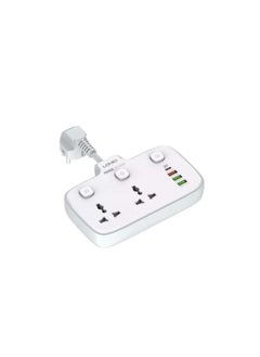 LDNIO Ldnio. SC2413 Universal Outlets Power Strip Tower 20W, 2 Power Sockets, 3 USB Ports, PD Ports With Power Buttons - White  - Image 2