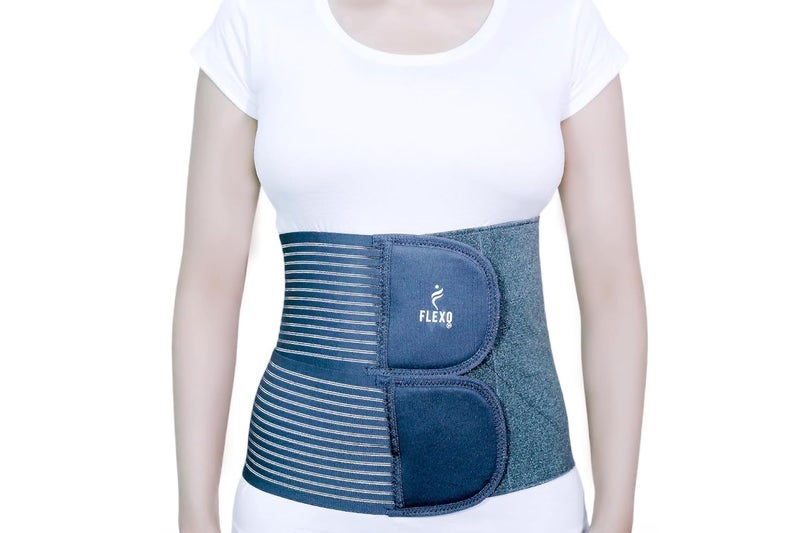 Flexo Abdominal Binder 10 Inch | Wide Abdominal & Lower Back Support Belt for Post-Surgical Recovery, Hernia Treatment & Bariatric Care | Adjustable Core Stabilizer(Grey, L) - Image 1