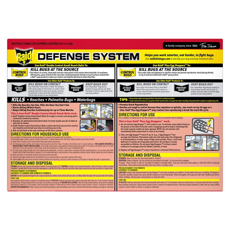 Raid Double Control Small Roach Baits Plus Egg Stopper 12 Count (Pack of 1) - Image 3